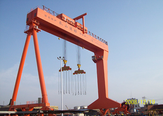 Doppia gru a cavalletto del porto della trave per costruzione navale del cantiere navale con il carico di sollevamento pesante